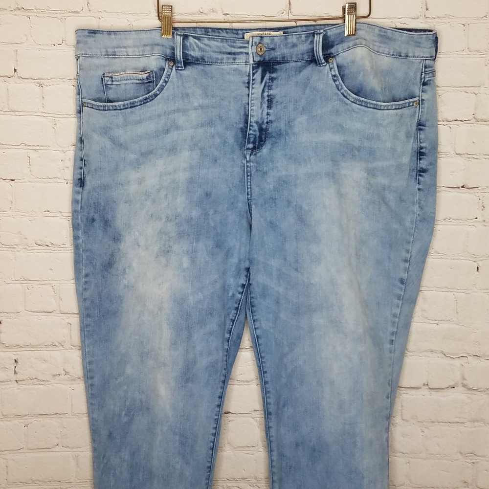 Vintage America Jeans Boho Capri Raw Hem 22 W - Picture 2 of 8